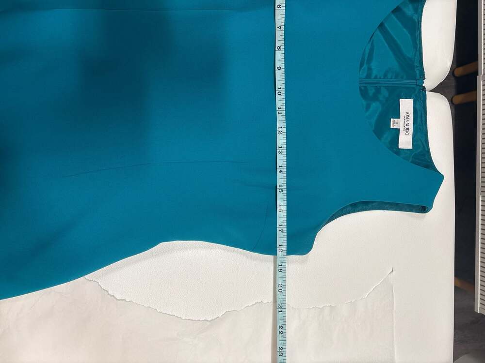 Jones Studio Separates Teal Blue Sleeveless Lined Sheath Dress Size 8 - Picture 7 of 9